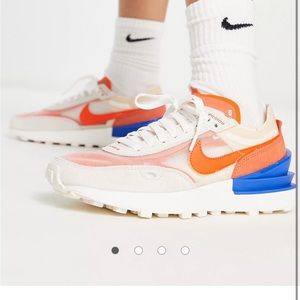 Nike Waffle One Orange/Blue Sneakers- W size 10, M size 8.5